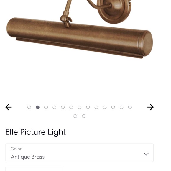 antique brass picture light - Picture 2 of 2